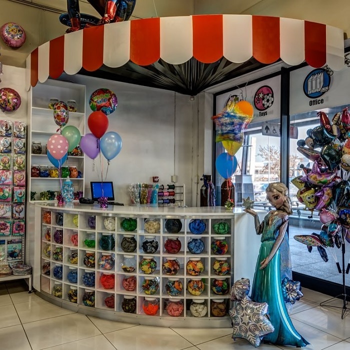 Mostrador tienda de globos